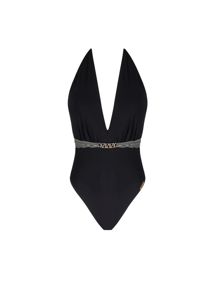Lise Charmel Bademode - Bügelloser Neckholder-Badeanzug „Seduction“ Horizon Boreal Noir Boreal
