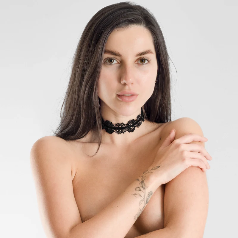 Black Flower - Choker Halsband