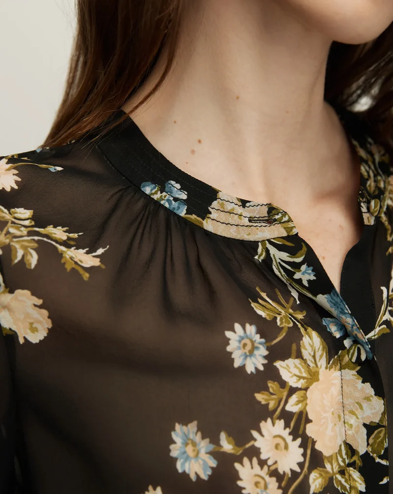 Ashlynn Silk Blouse Black Multi