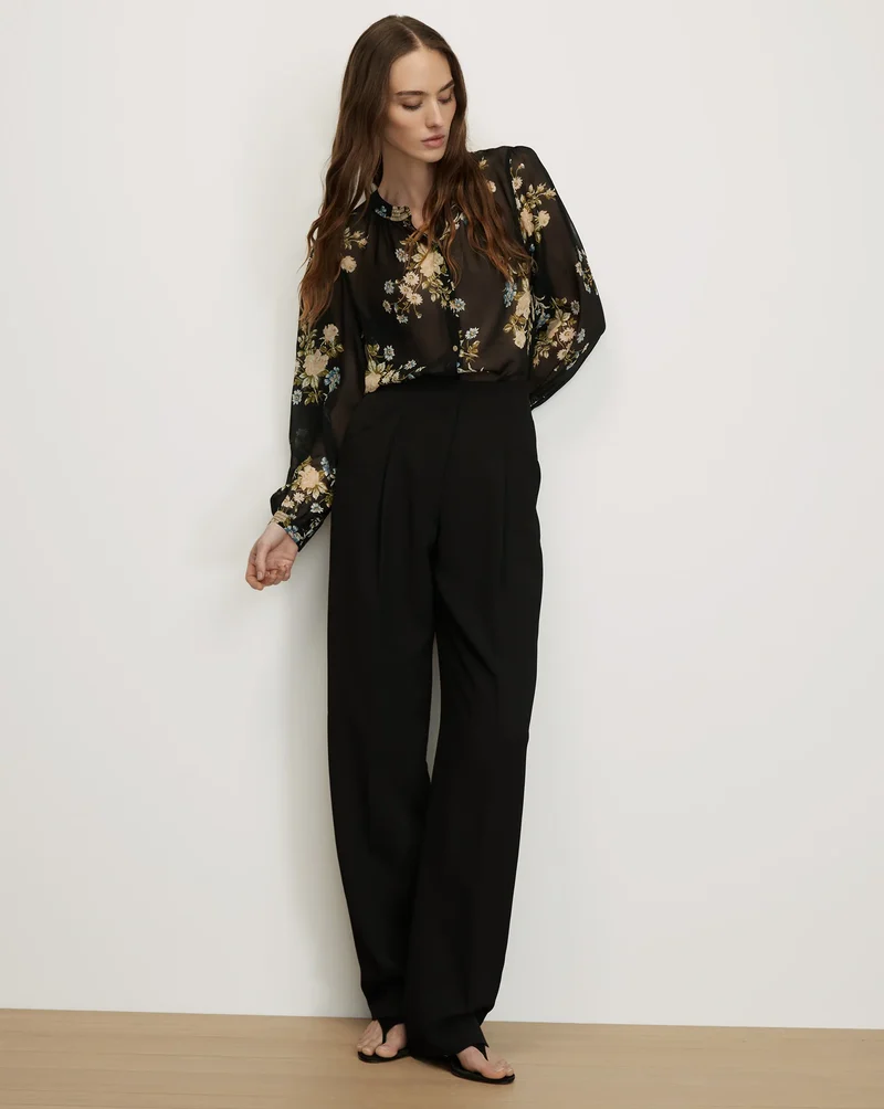 Ashlynn Silk Blouse Black Multi