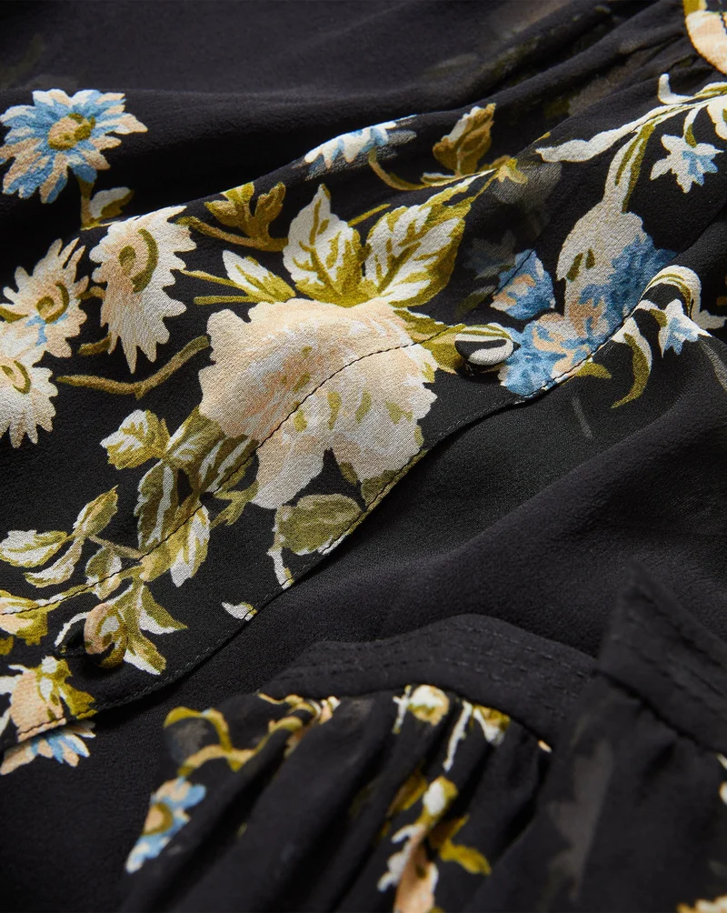 Ashlynn Silk Blouse Black Multi