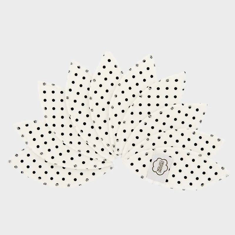 Imse Vimse Labia Pads Økologisk Bomuld - Black Dots - 10 Stk