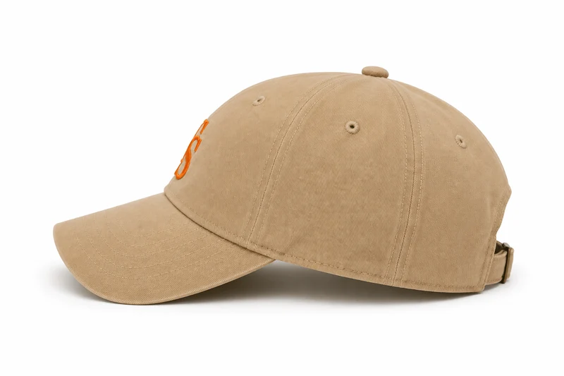 Beige TEASEFASHION Signature Baumwoll-Twill-Kappe
