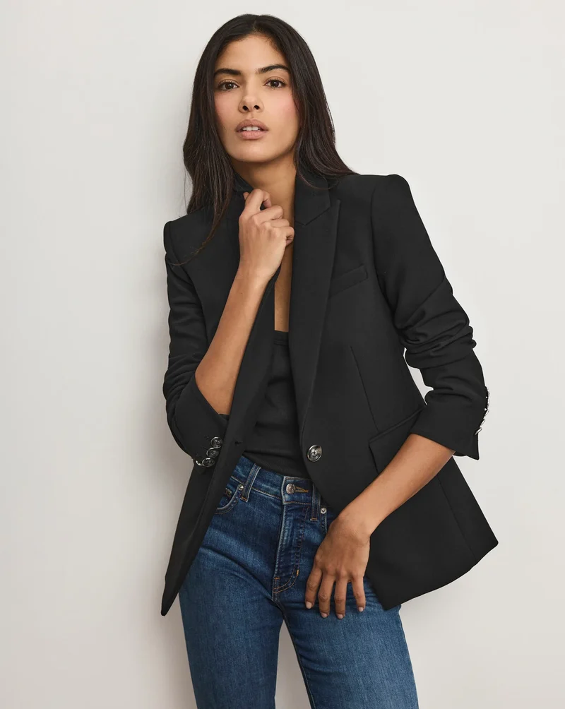 Miller Single Breasted Dickey Jacket Black