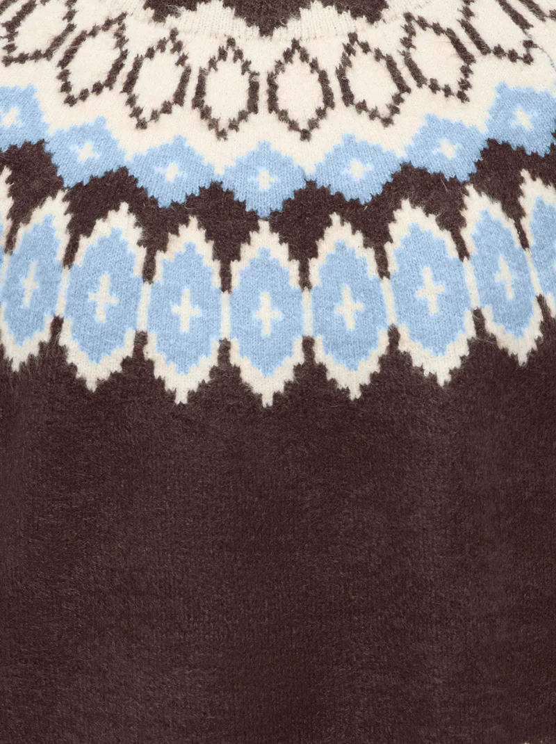 ONLRUSTY LS FAIR ISLE O-NECK BF KNT