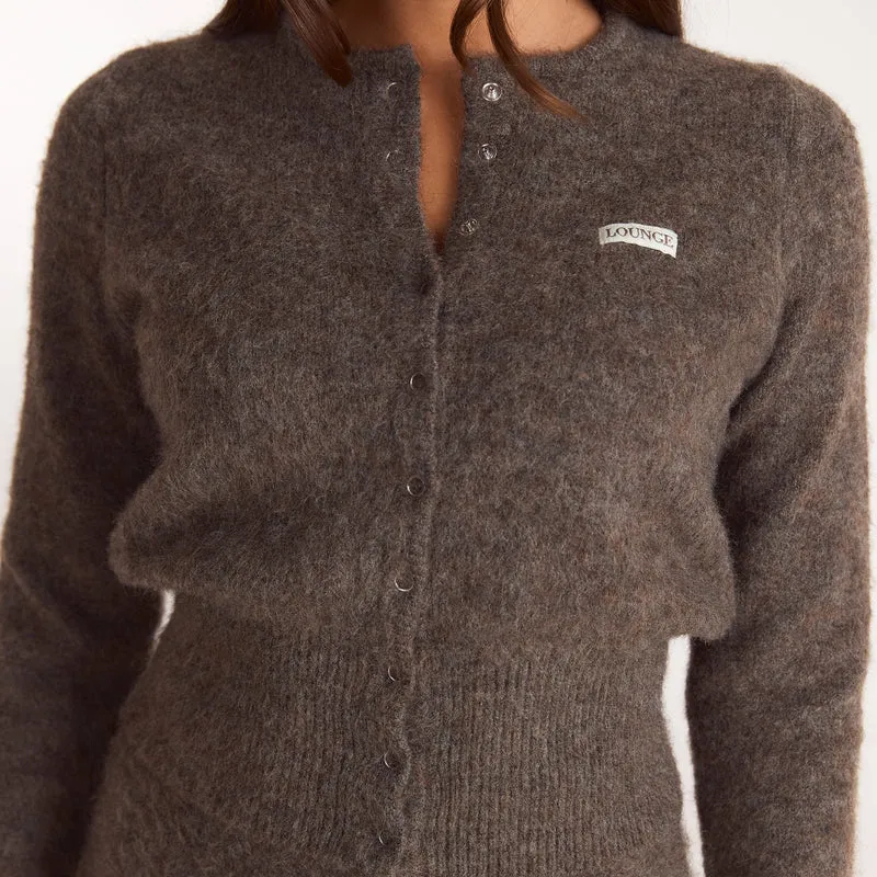 Cinched Knit Cardigan - Ash Brown