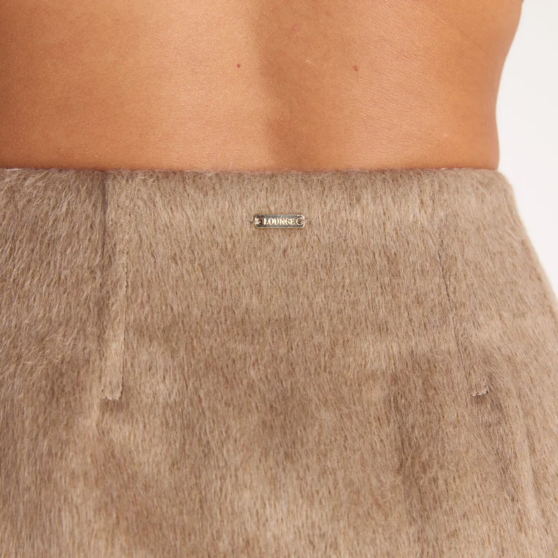 Woven A-Line Mini Skirt - Biscuit