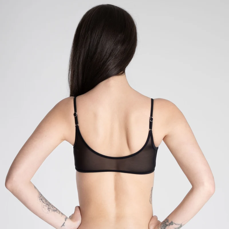 Transparent Black - Mesh Bralette - New Design