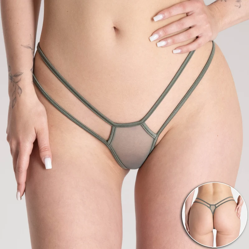 Venus in Olive - Diamond G-String - Grün