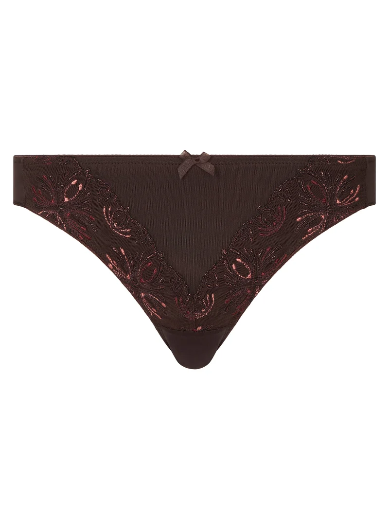 Chantelle - Champs Elysees Brasilianischer Slip in glänzendem Braun