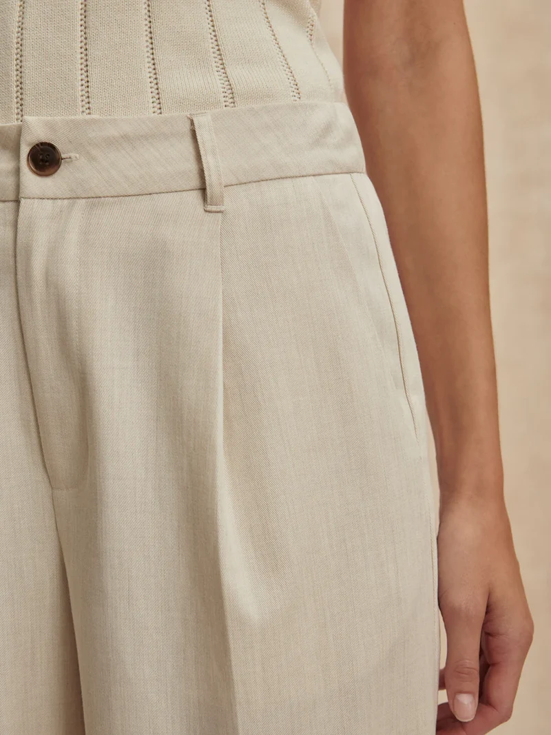 Ellison Crop Wide Leg Birch Marl
