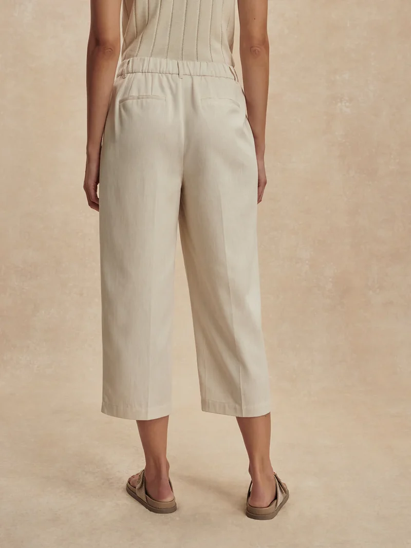 Ellison Crop Wide Leg Birch Marl