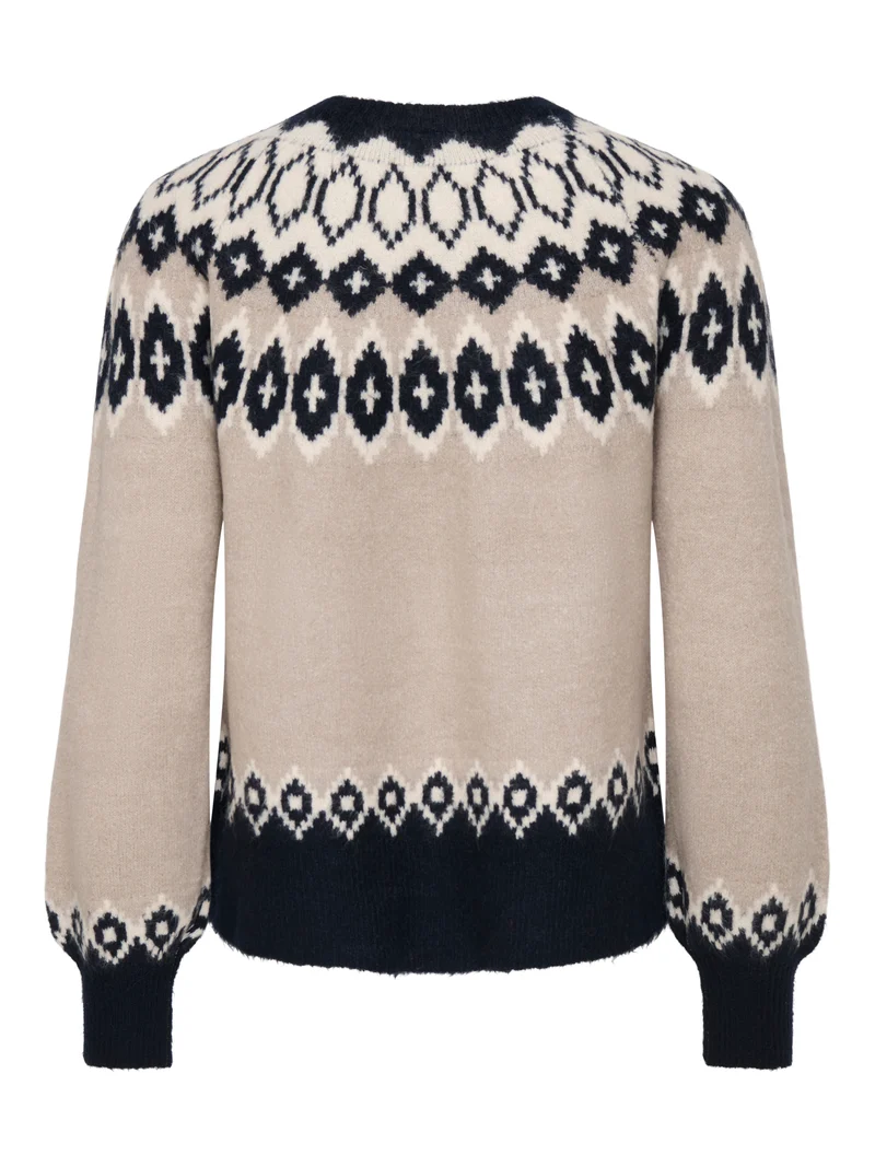 ONLRUSTY LS FAIR ISLE O-NECK BF KNT