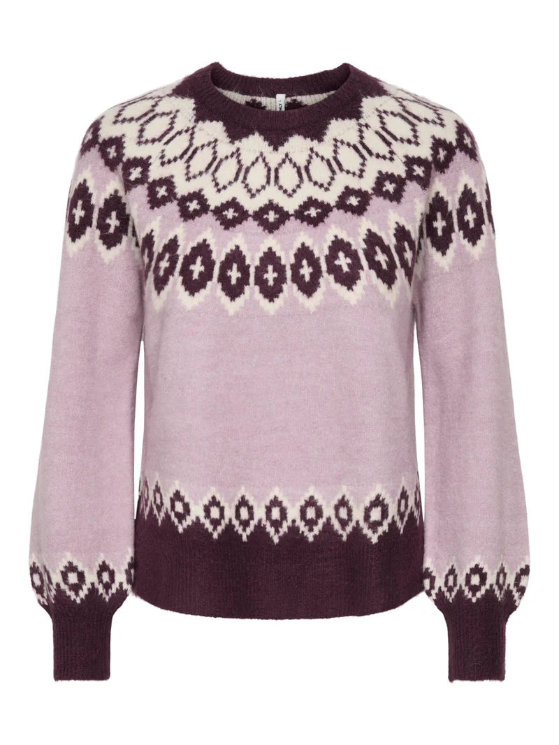ONLRUSTY LS FAIR ISLE O-NECK BF KNT