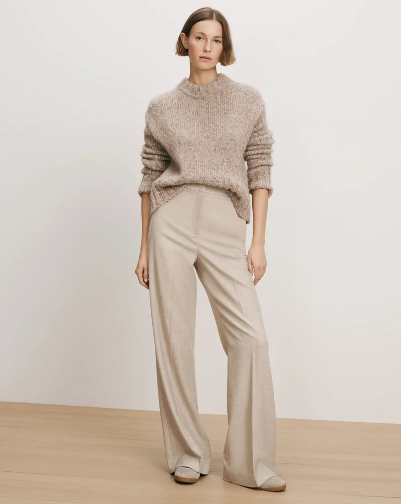 Holt Wide Leg Pant Oatmeal