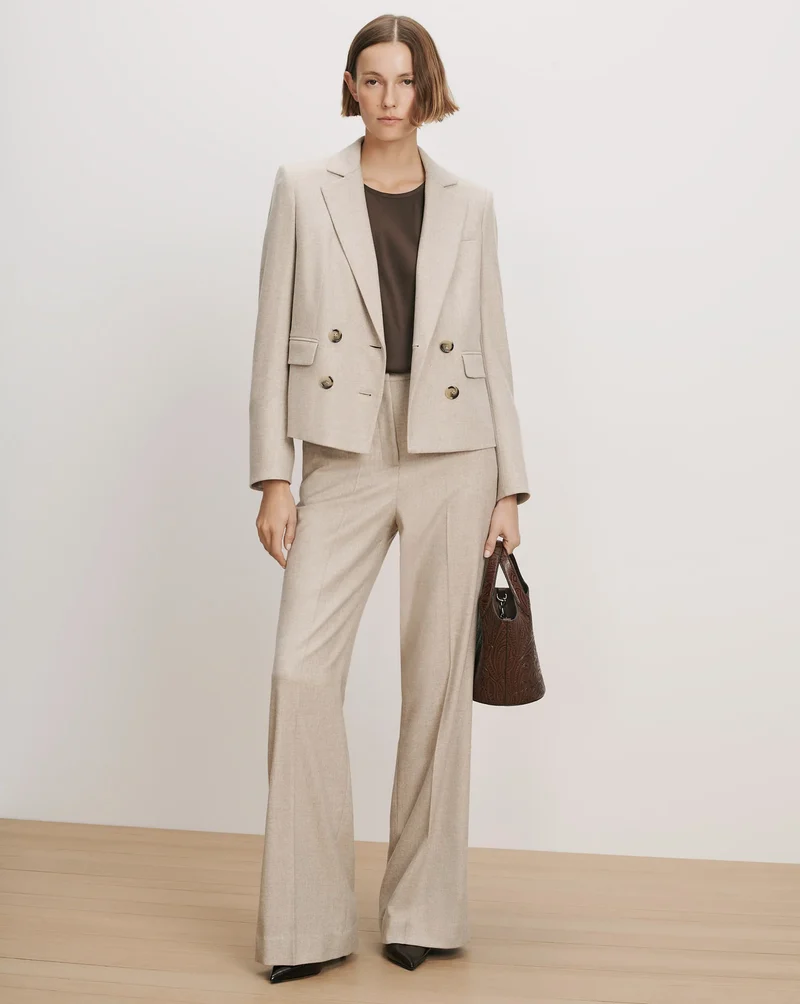 Holt Wide Leg Pant Oatmeal