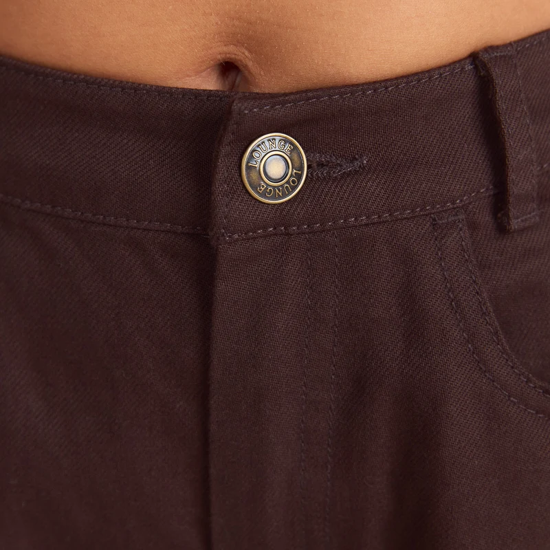 Denim Straight-Leg Jeans - Chocolate