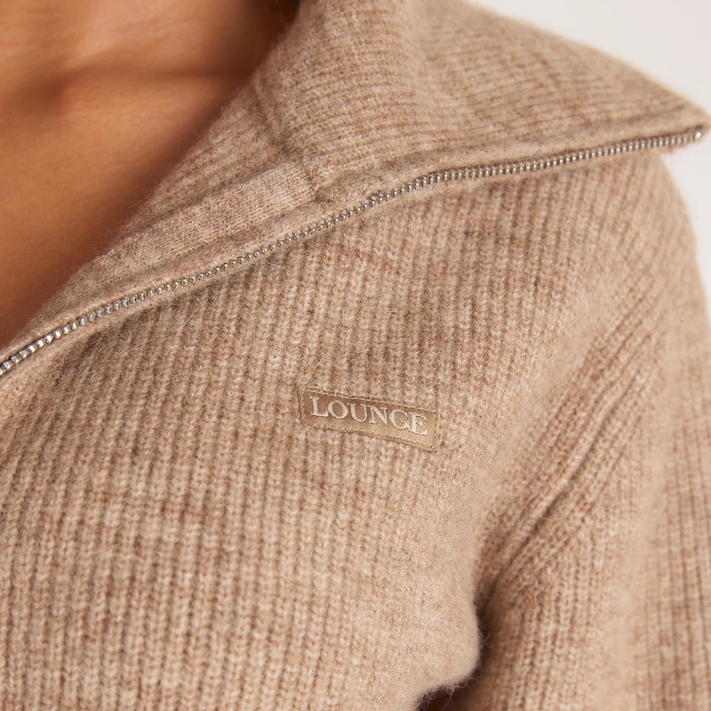 Structured Knitted Cardigan - Biscuit