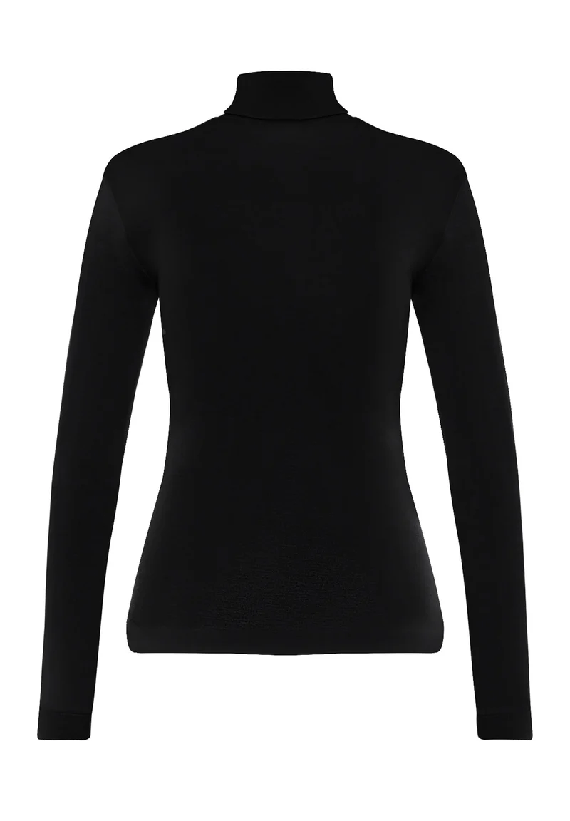 Silk/Cashmere Turtle-Neck Shirt | black 071659-070019