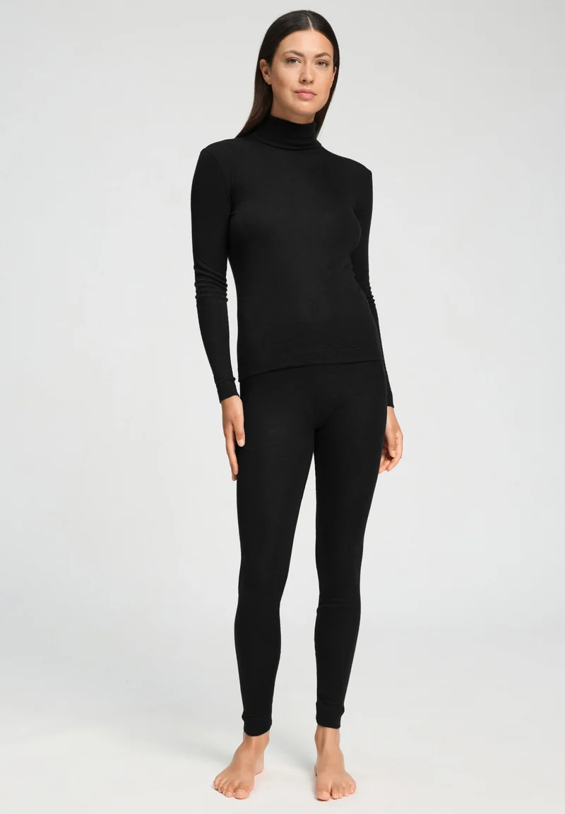 Silk/Cashmere Turtle-Neck Shirt | black 071659-070019