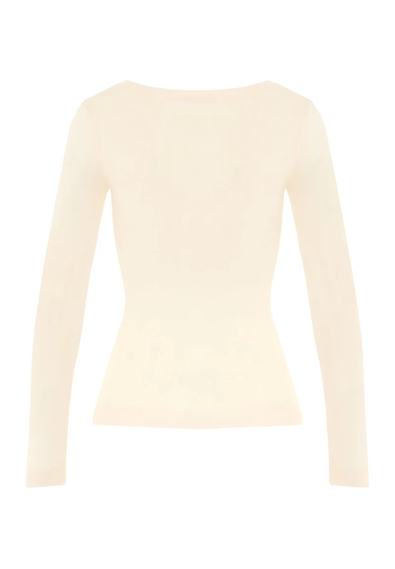 Silk/Cashmere L/SLV Shirt | vanilla 071655-071203