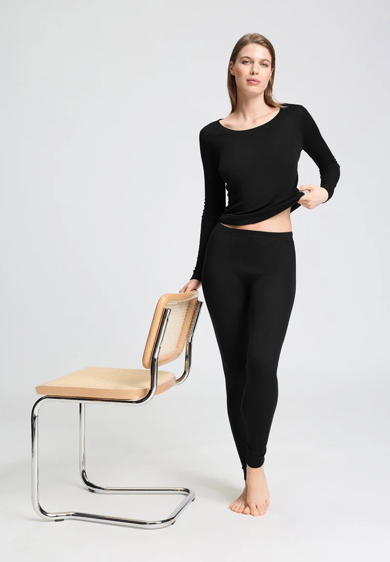 Silk/Cashmere L/SLV Shirt | black 071655-070019
