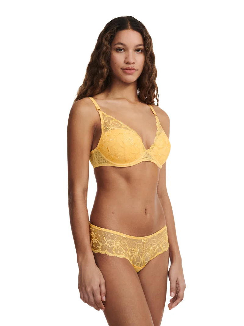Chantelle – Fleurs Plunge T-Shirt-BH Zitrone