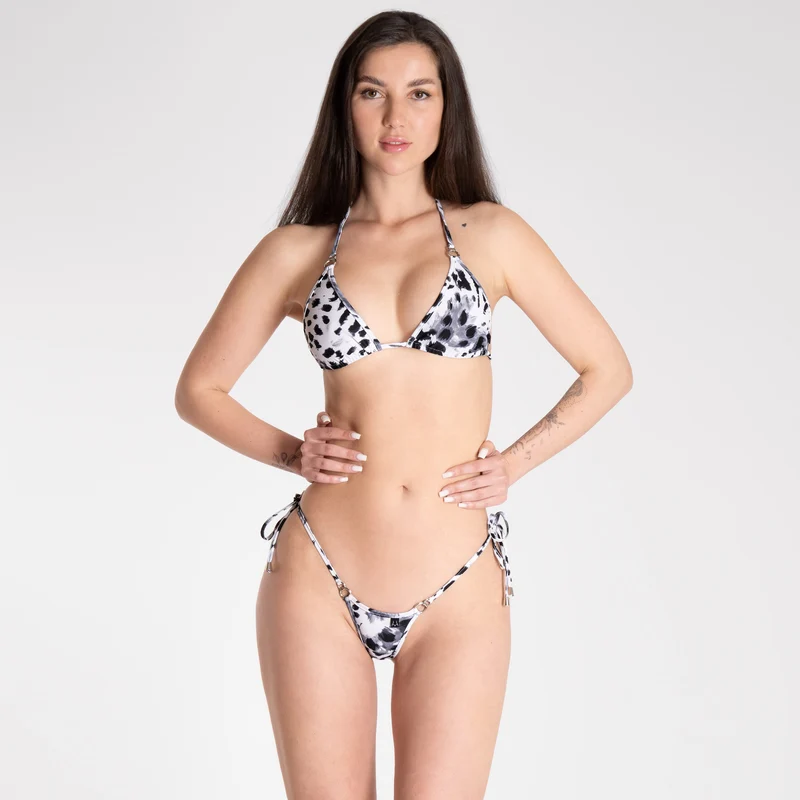 Bikini Snow Leopard Beauty - Mini G-String mit Schnürung
