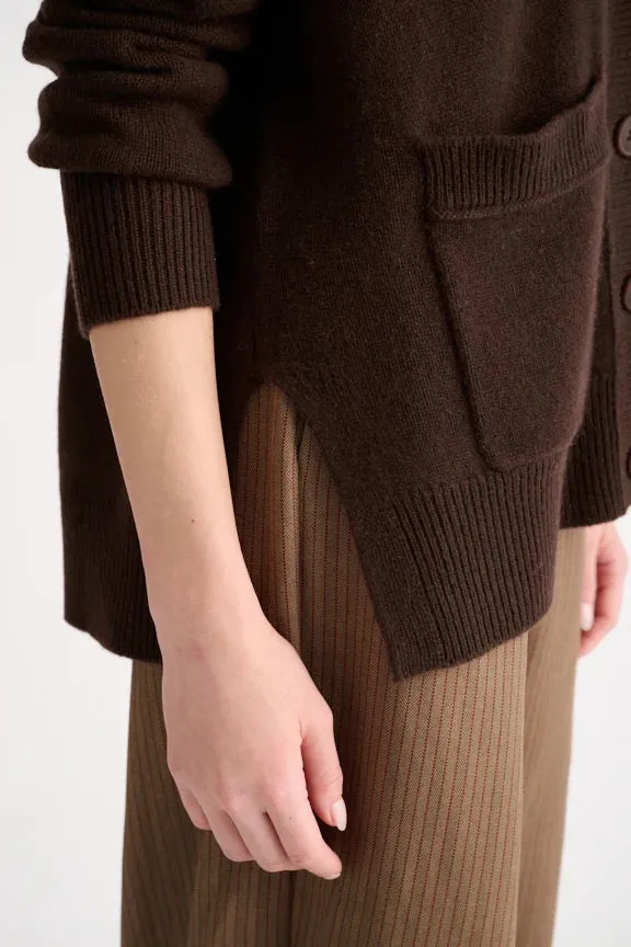Easy Vee Cardi Chocolate