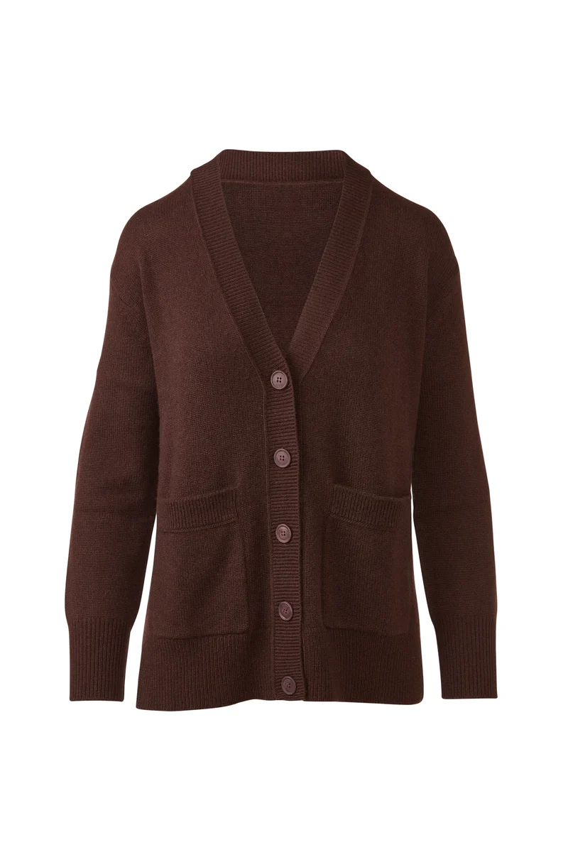 Easy Vee Cardi Chocolate
