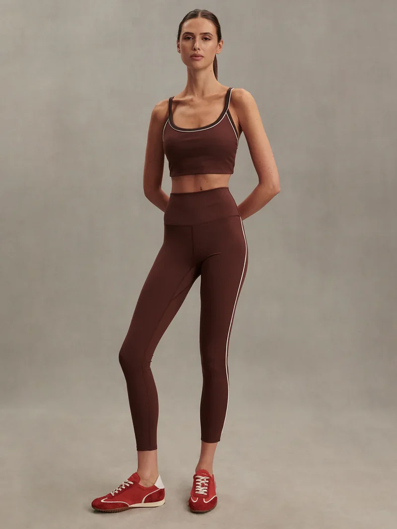 Freesoft Piped Legging Brown Stone