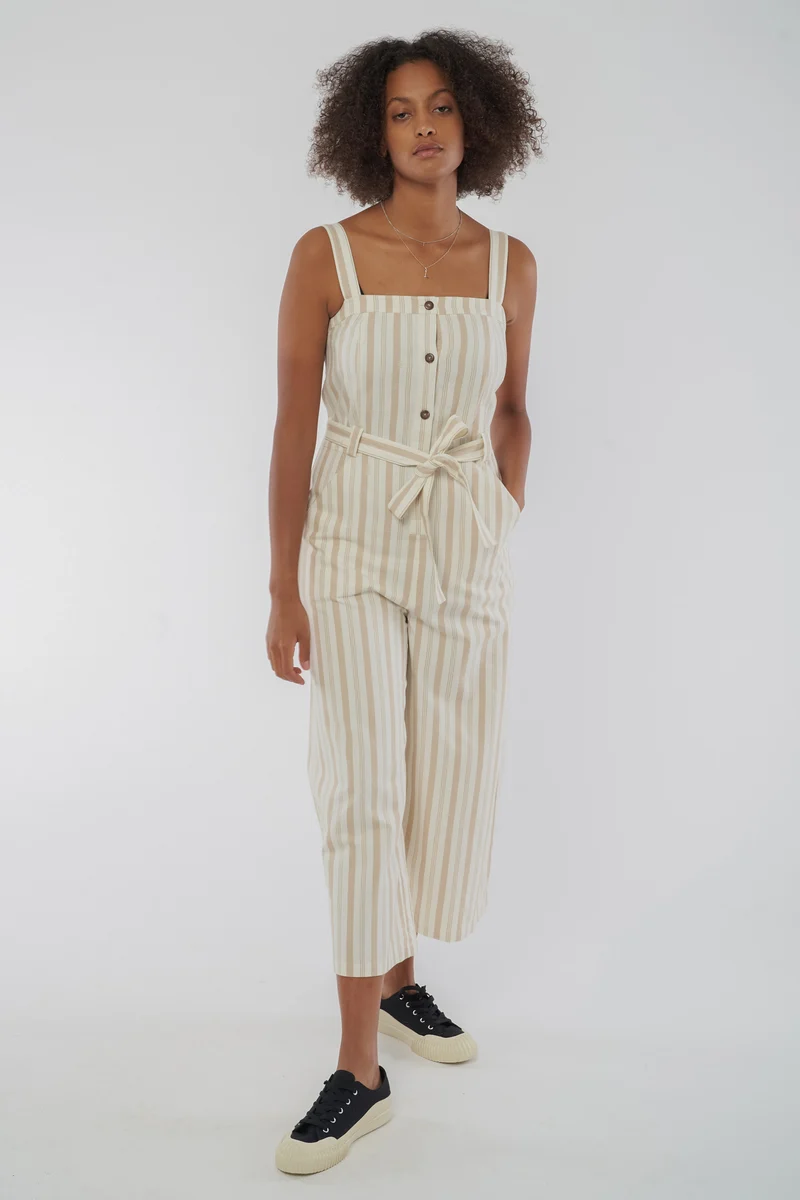 Rena Gestreifter Jumpsuit aus Bio Baumwolle