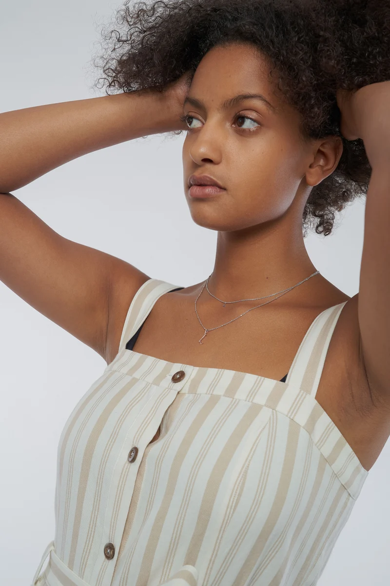 Rena Gestreifter Jumpsuit aus Bio Baumwolle