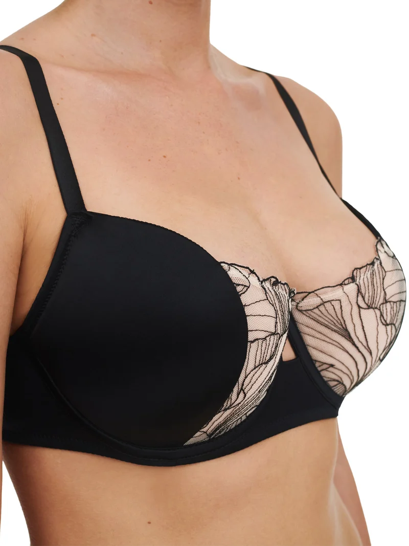 Chantelle - Tattoo Love Halbschalen-Schaumstoff-BH Schwarz / Goldbeige