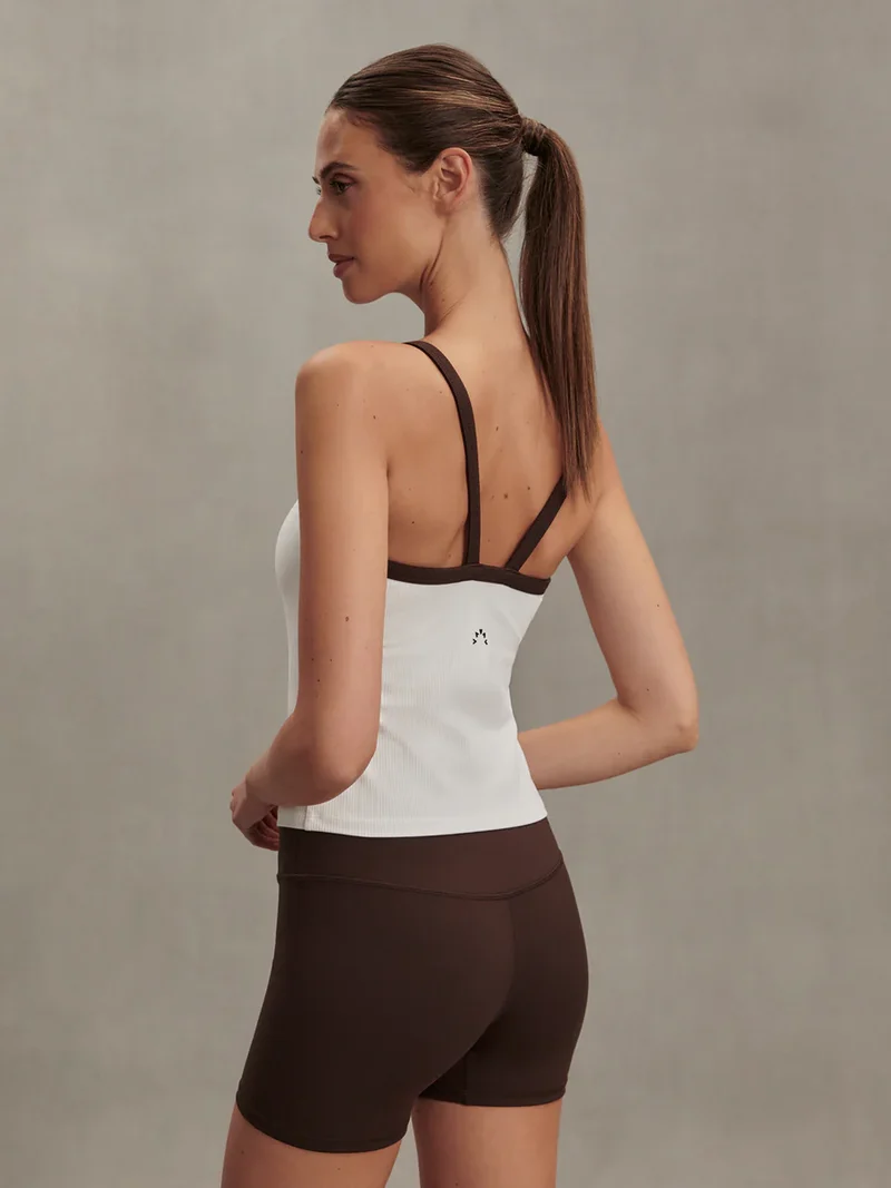 Theon Tank White/Coffee Bean