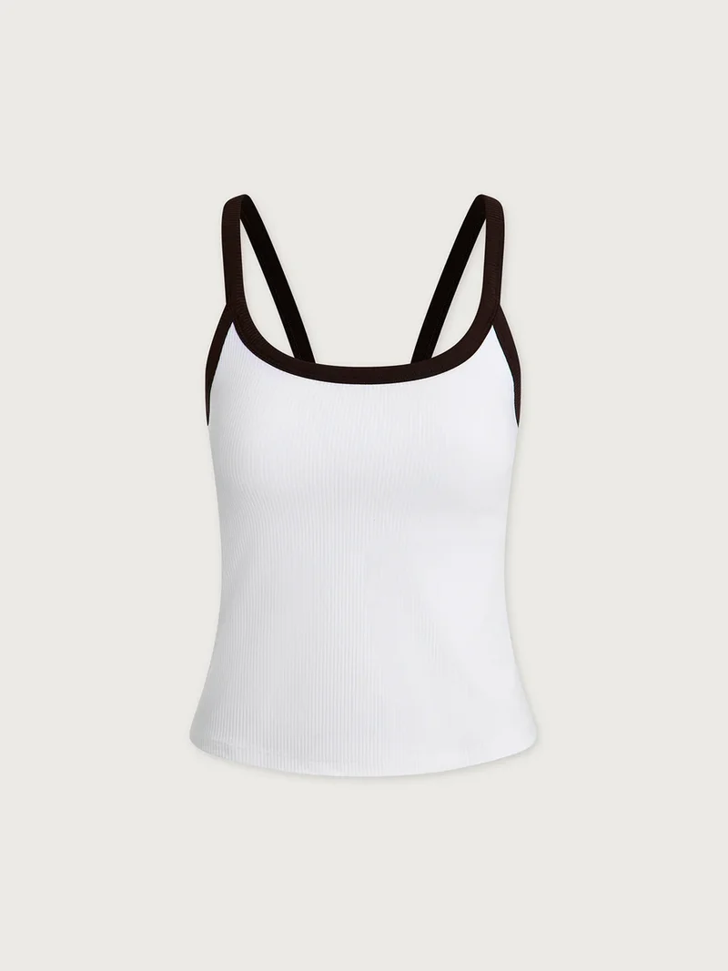 Theon Tank White/Coffee Bean