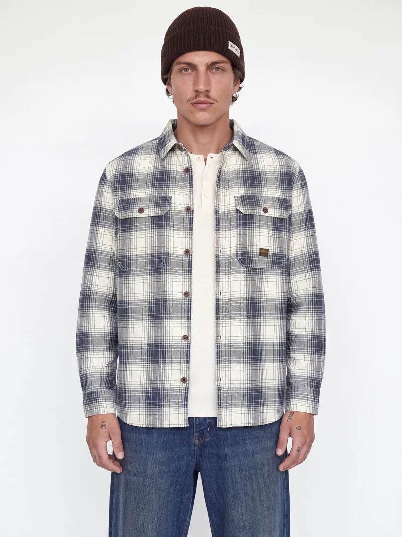 JPRBLUIVY CHECK L/S OVERSHIRT SN