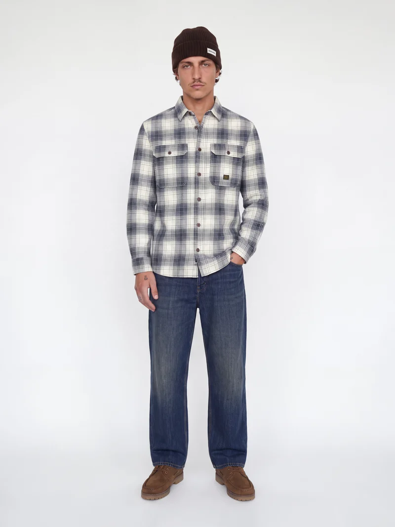 JPRBLUIVY CHECK L/S OVERSHIRT SN