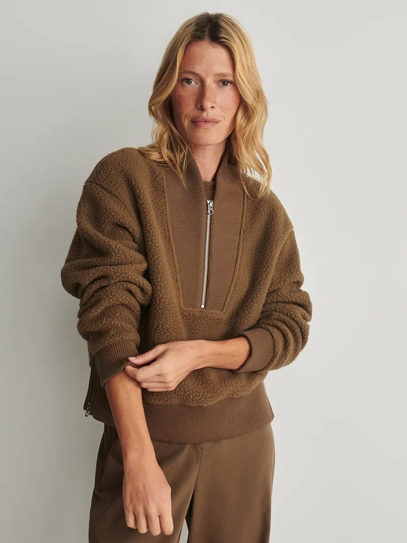 Mumford Half Zip Fleece Teak