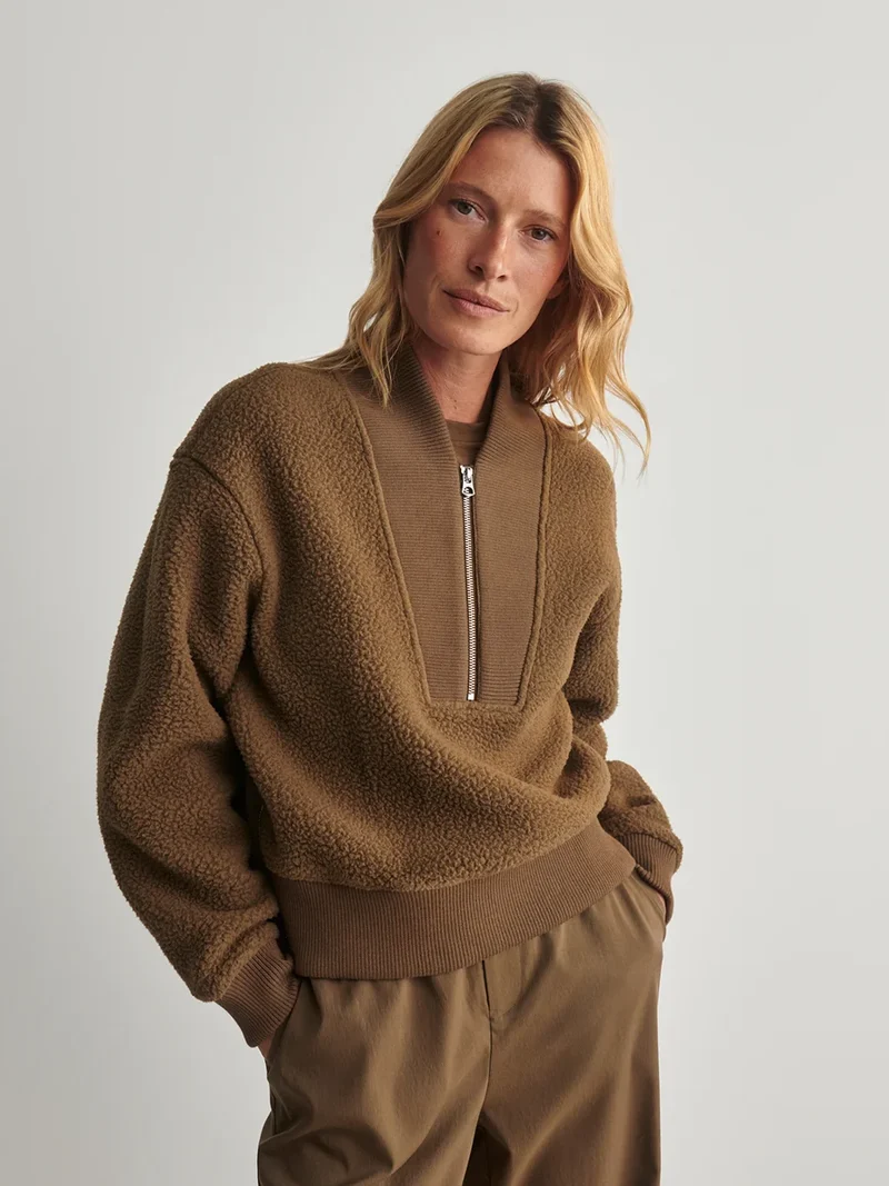 Mumford Half Zip Fleece Teak