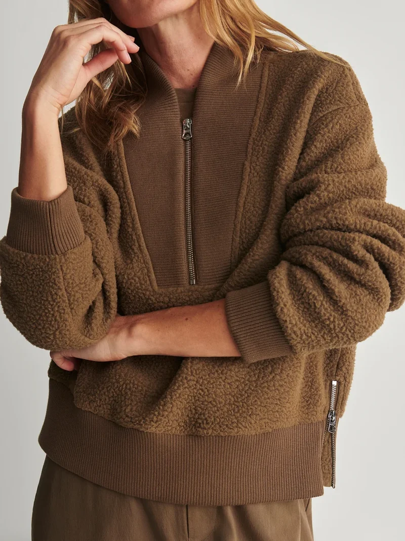 Mumford Half Zip Fleece Teak
