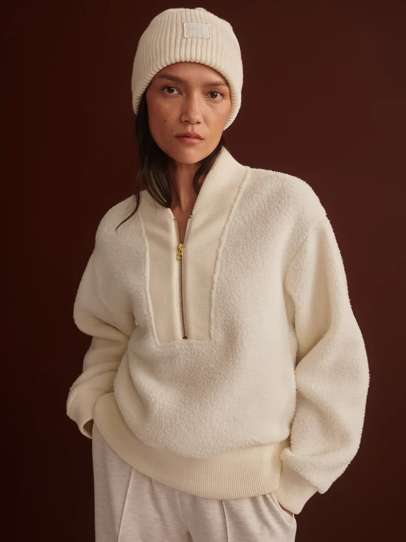 Mumford Half Zip Fleece Egret