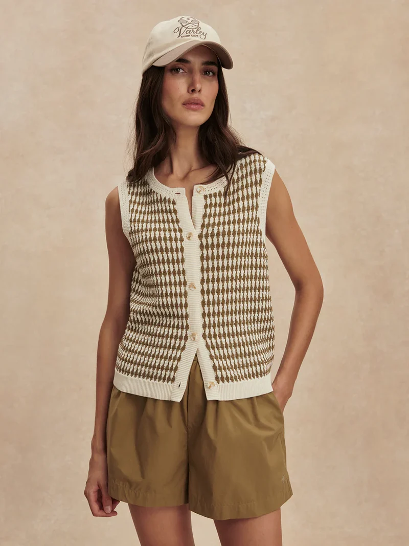 Aura Knit Top Egret/Olive