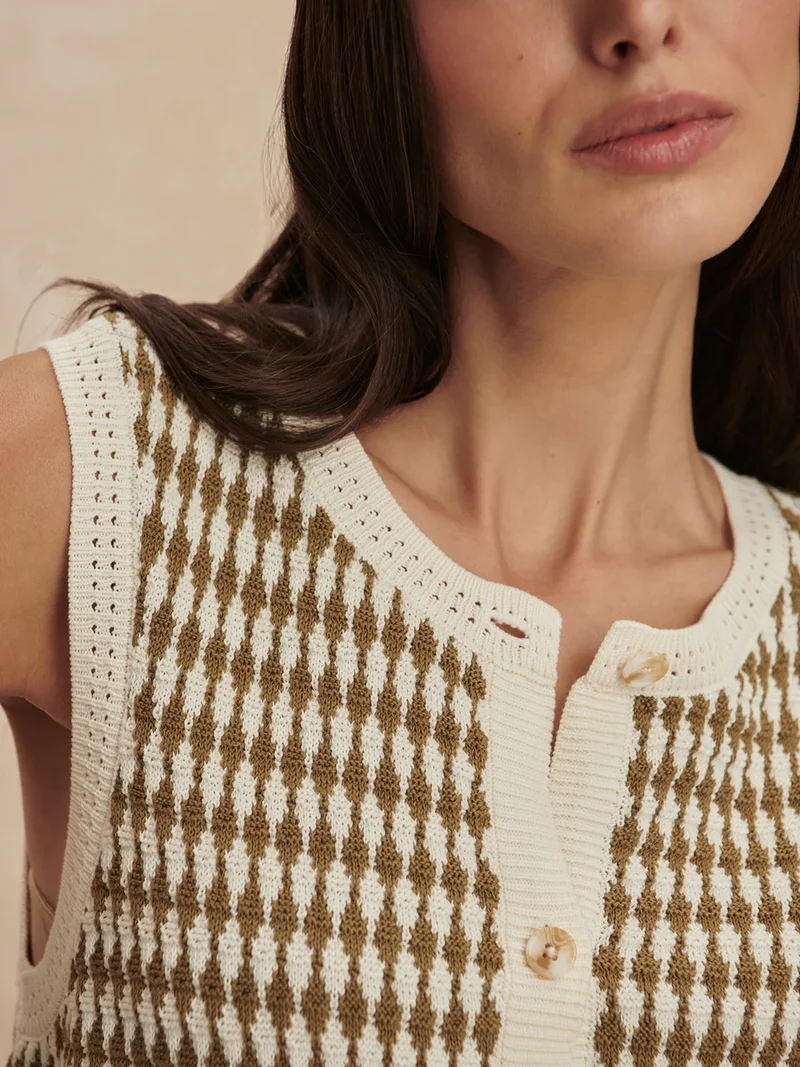 Aura Knit Top Egret/Olive