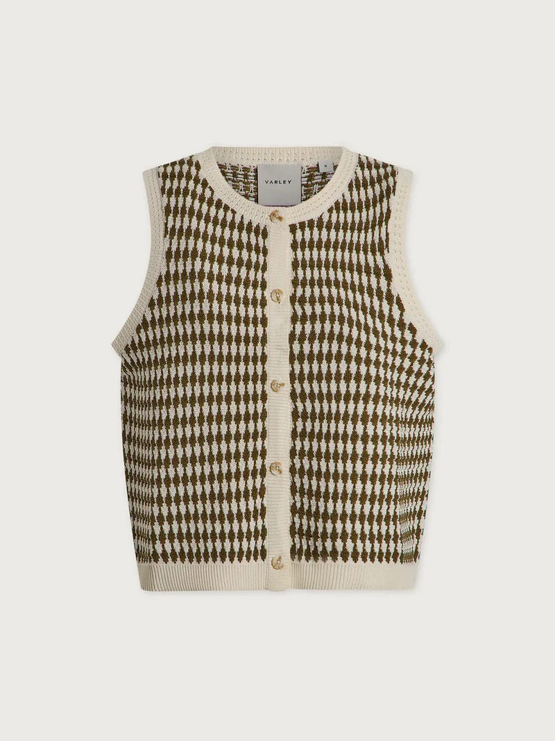 Aura Knit Top Egret/Olive