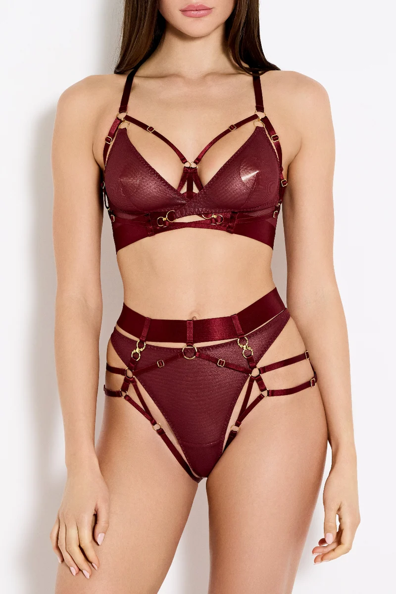 Bordelle Neda Multiway Harness Brief in Morello