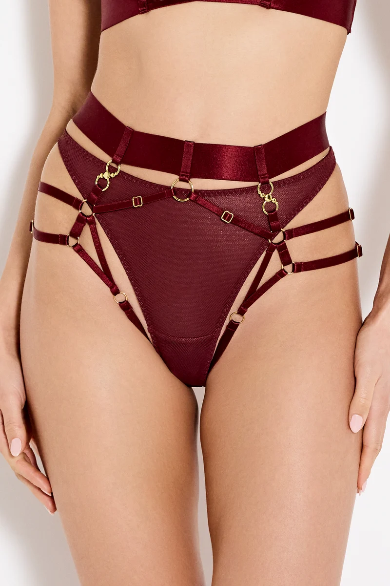 Bordelle Neda Multiway Harness Brief in Morello