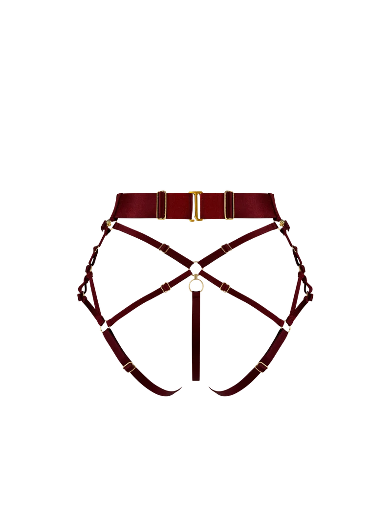 Bordelle Neda Multiway Harness Brief in Morello