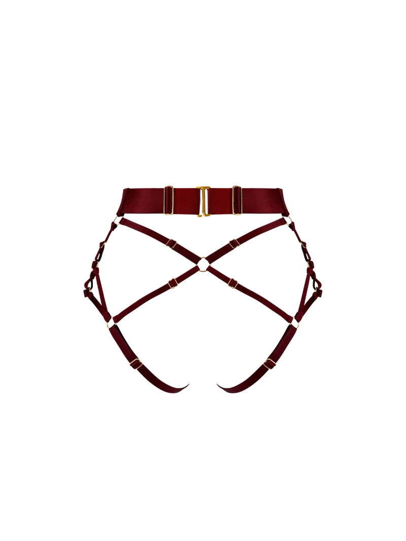 Bordelle Neda Multiway Harness Brief in Morello