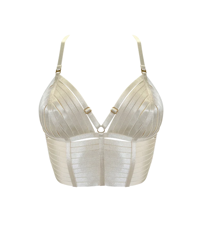Bordelle Signature Crop Top Bra in Ivory